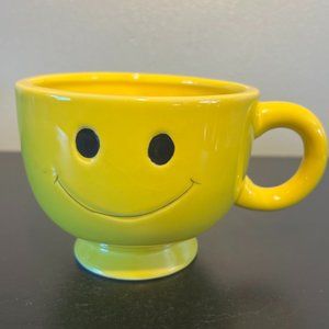 Yellow Smiley Happy Face Cup Mug / Vase / Planter ~ Have a Nice Day!